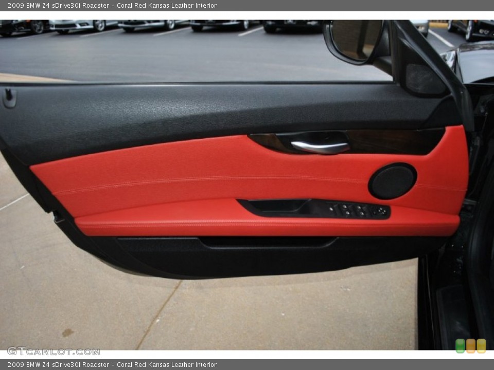 Coral Red Kansas Leather Interior Door Panel for the 2009 BMW Z4 sDrive30i Roadster #87825500