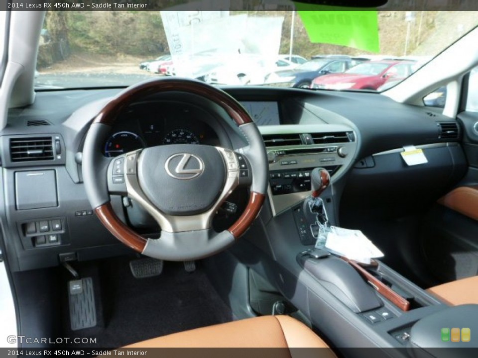 Saddle Tan Interior Prime Interior for the 2014 Lexus RX 450h AWD #87829111