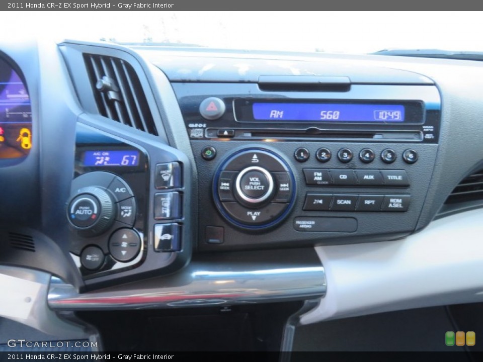 Gray Fabric Interior Controls for the 2011 Honda CR-Z EX Sport Hybrid #87831929