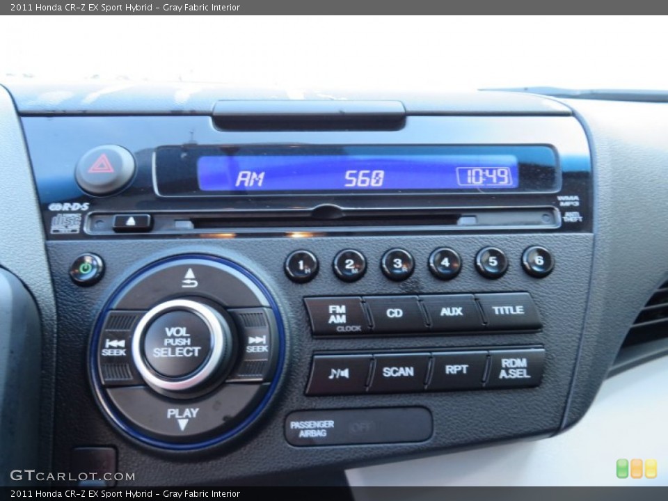 Gray Fabric Interior Controls for the 2011 Honda CR-Z EX Sport Hybrid #87831953