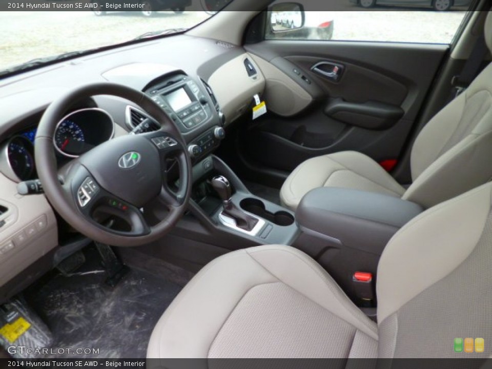 Beige Interior Prime Interior for the 2014 Hyundai Tucson SE AWD #87836288