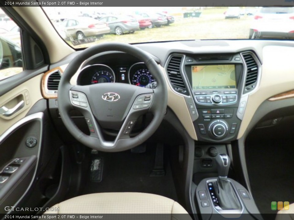 Beige Interior Dashboard for the 2014 Hyundai Santa Fe Sport 2.0T FWD #87838964