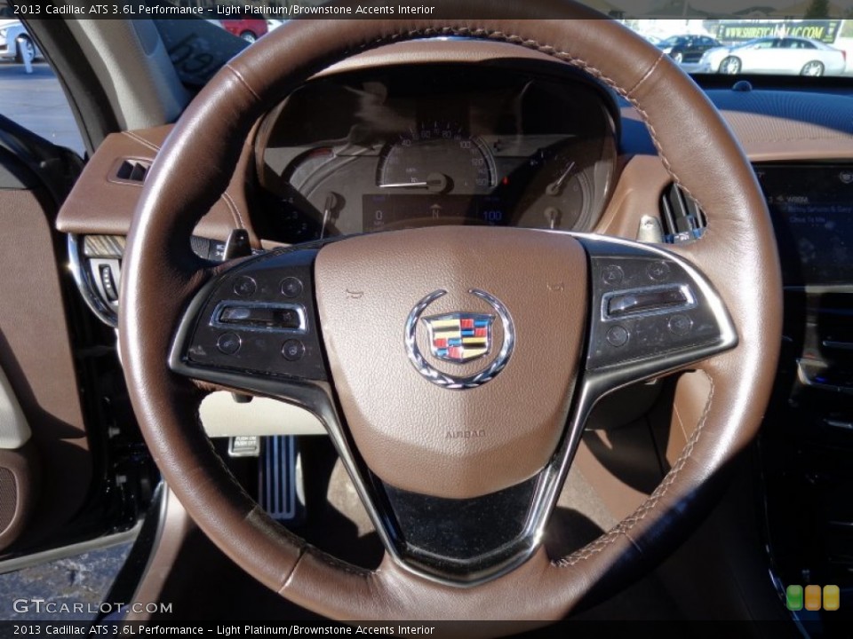 Light Platinum/Brownstone Accents Interior Steering Wheel for the 2013 Cadillac ATS 3.6L Performance #87845423