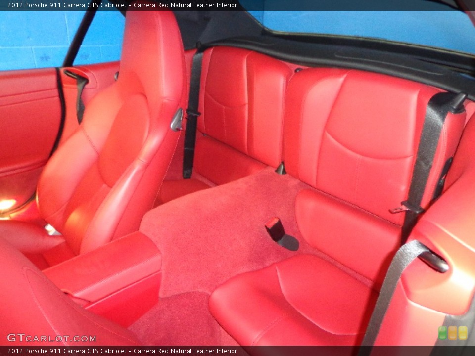 Carrera Red Natural Leather Interior Rear Seat for the 2012 Porsche 911 Carrera GTS Cabriolet #87853928