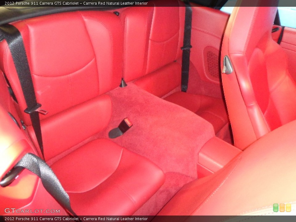 Carrera Red Natural Leather Interior Rear Seat for the 2012 Porsche 911 Carrera GTS Cabriolet #87854033