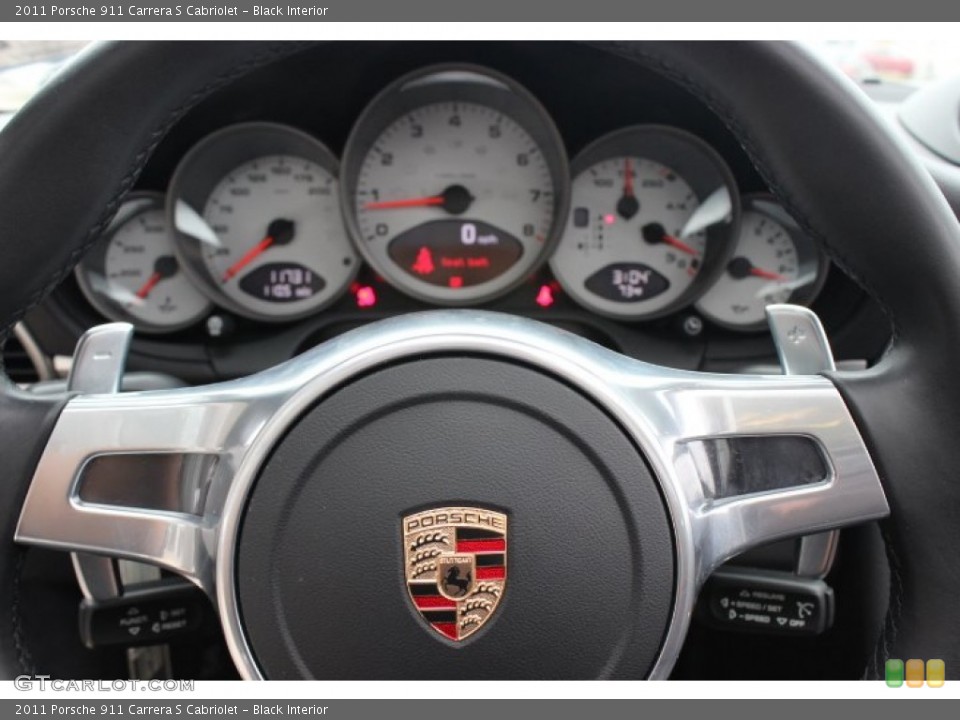 Black Interior Steering Wheel for the 2011 Porsche 911 Carrera S Cabriolet #87856058