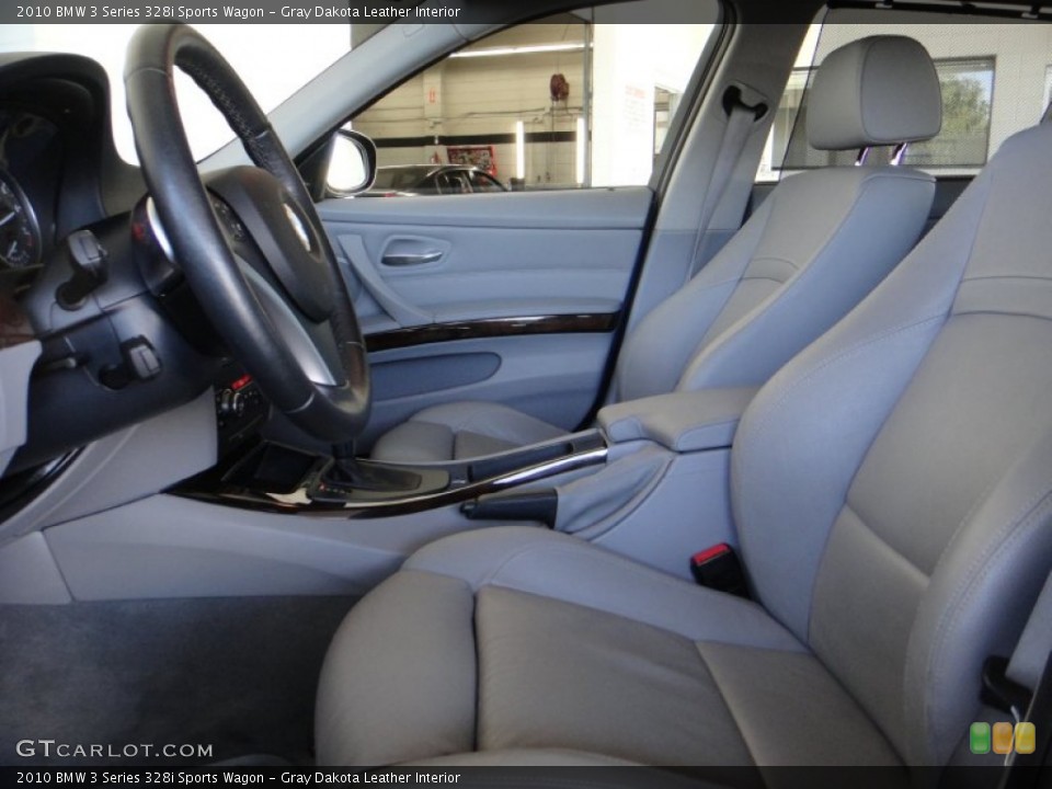 Gray Dakota Leather Interior Front Seat for the 2010 BMW 3 Series 328i Sports Wagon #87873946