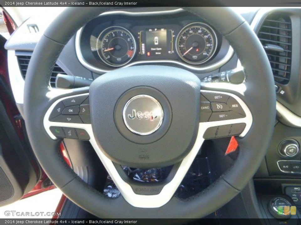 Iceland - Black/Iceland Gray Interior Steering Wheel for the 2014 Jeep Cherokee Latitude 4x4 #87886407