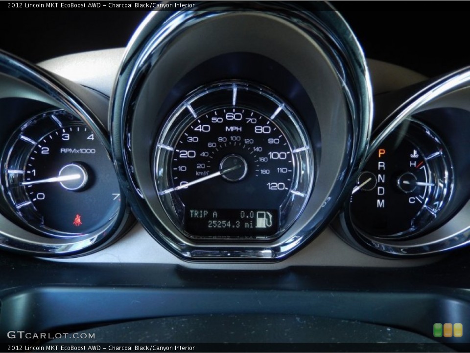 Charcoal Black/Canyon Interior Gauges for the 2012 Lincoln MKT EcoBoost AWD #87889799