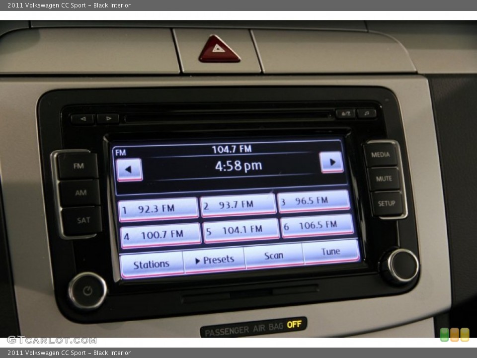 Black Interior Audio System for the 2011 Volkswagen CC Sport #87890074