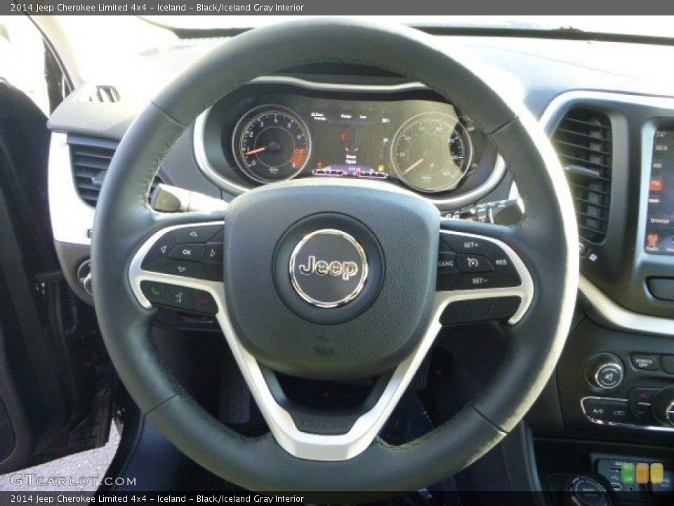Iceland - Black/Iceland Gray Interior Steering Wheel for the 2014 Jeep Cherokee Limited 4x4 #87894226