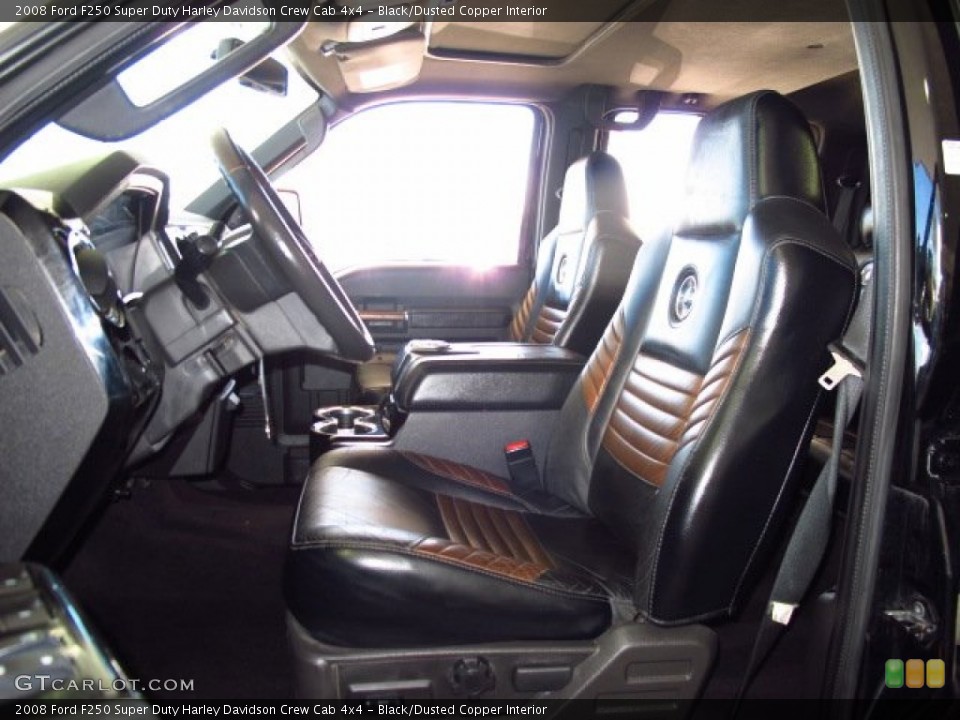 Black/Dusted Copper Interior Front Seat for the 2008 Ford F250 Super Duty Harley Davidson Crew Cab 4x4 #87896221