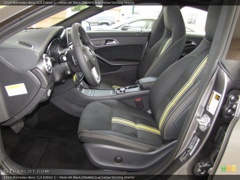 Neon Art Black/DINAMICA w/Yellow Stitching Interior Photo for the 2014 Mercedes-Benz CLA Edition 1 #87903376