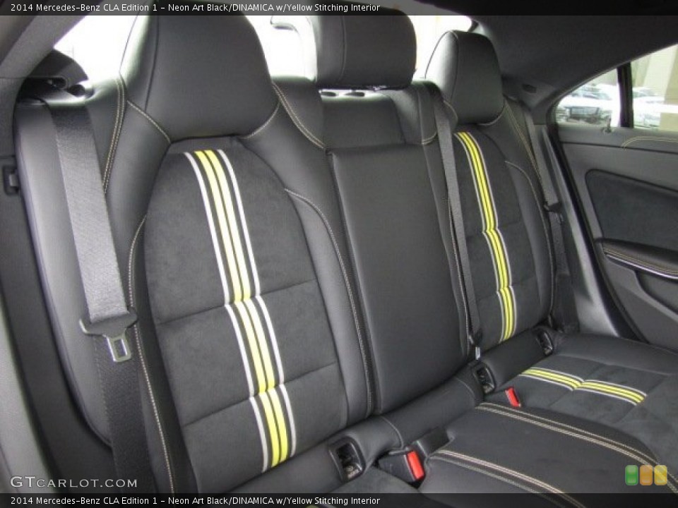 Neon Art Black/DINAMICA w/Yellow Stitching Interior Rear Seat for the 2014 Mercedes-Benz CLA Edition 1 #87903982