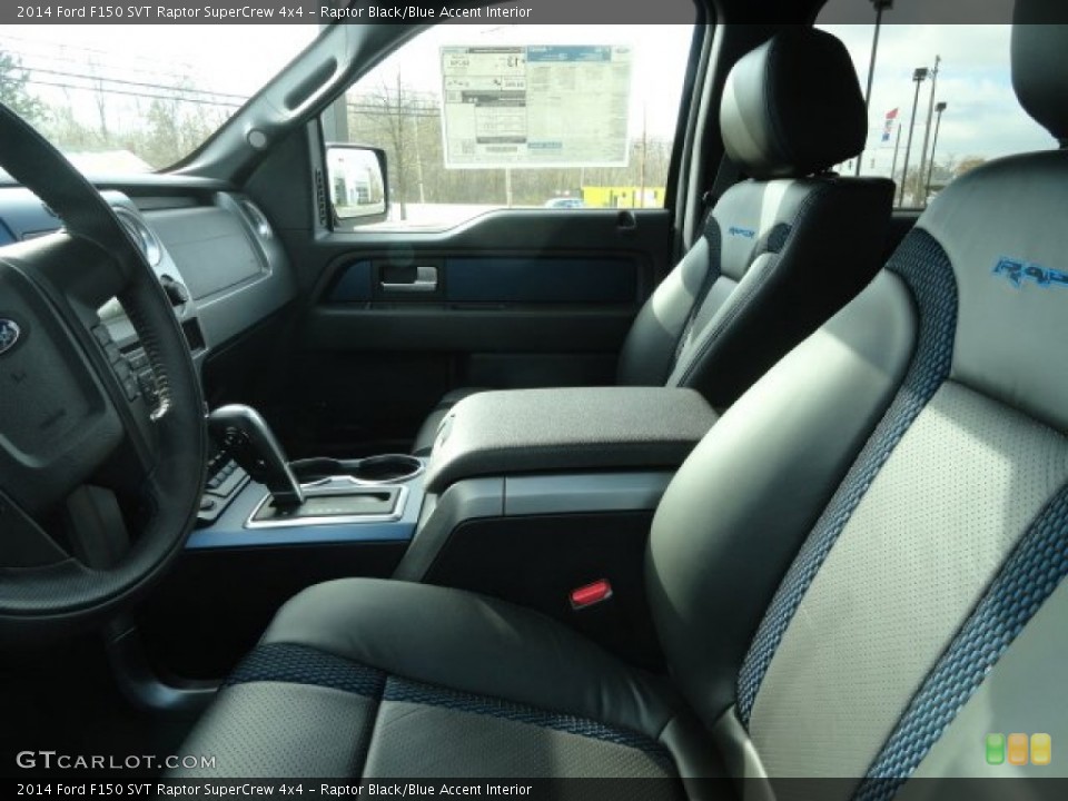 Raptor Black/Blue Accent Interior Front Seat for the 2014 Ford F150 SVT Raptor SuperCrew 4x4 #87918090