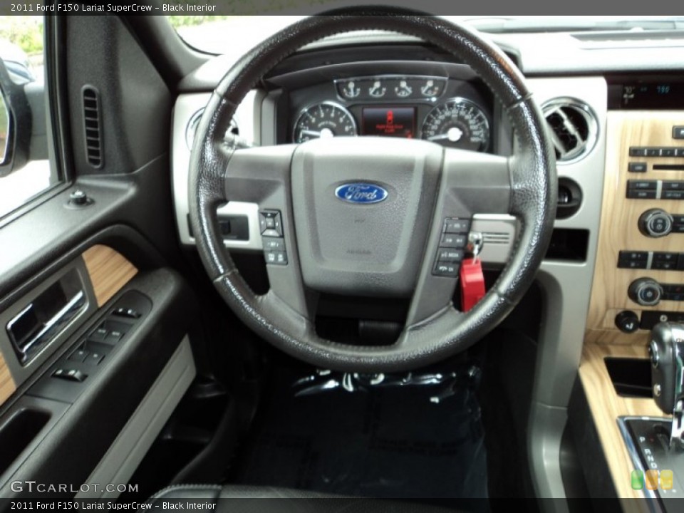 Black Interior Steering Wheel for the 2011 Ford F150 Lariat SuperCrew #87919752