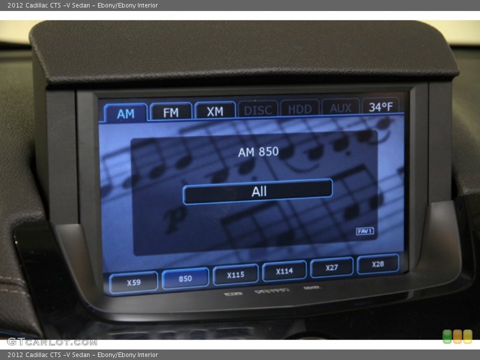 Ebony/Ebony Interior Controls for the 2012 Cadillac CTS -V Sedan #87939036