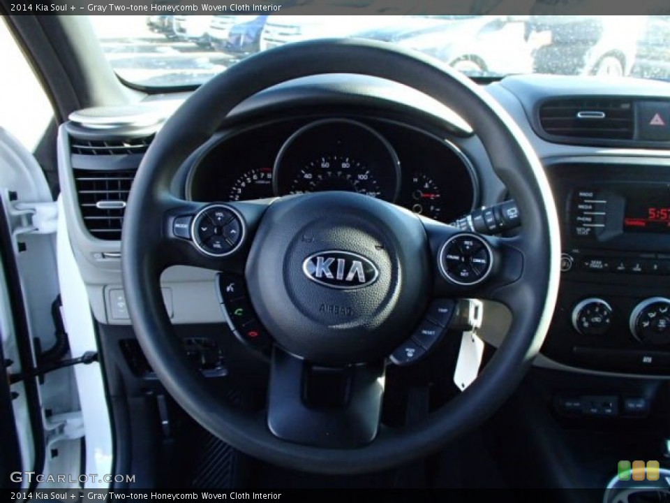 Gray Two-tone Honeycomb Woven Cloth Interior Steering Wheel for the 2014 Kia Soul + #87948495