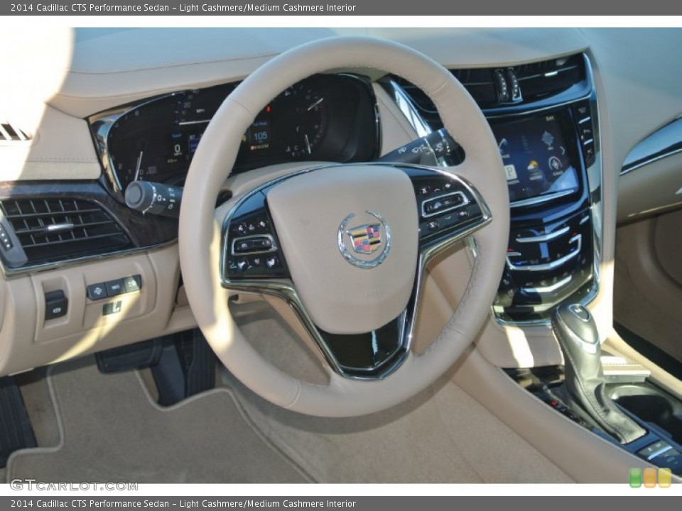 Light Cashmere/Medium Cashmere Interior Steering Wheel for the 2014 Cadillac CTS Performance Sedan #87951226