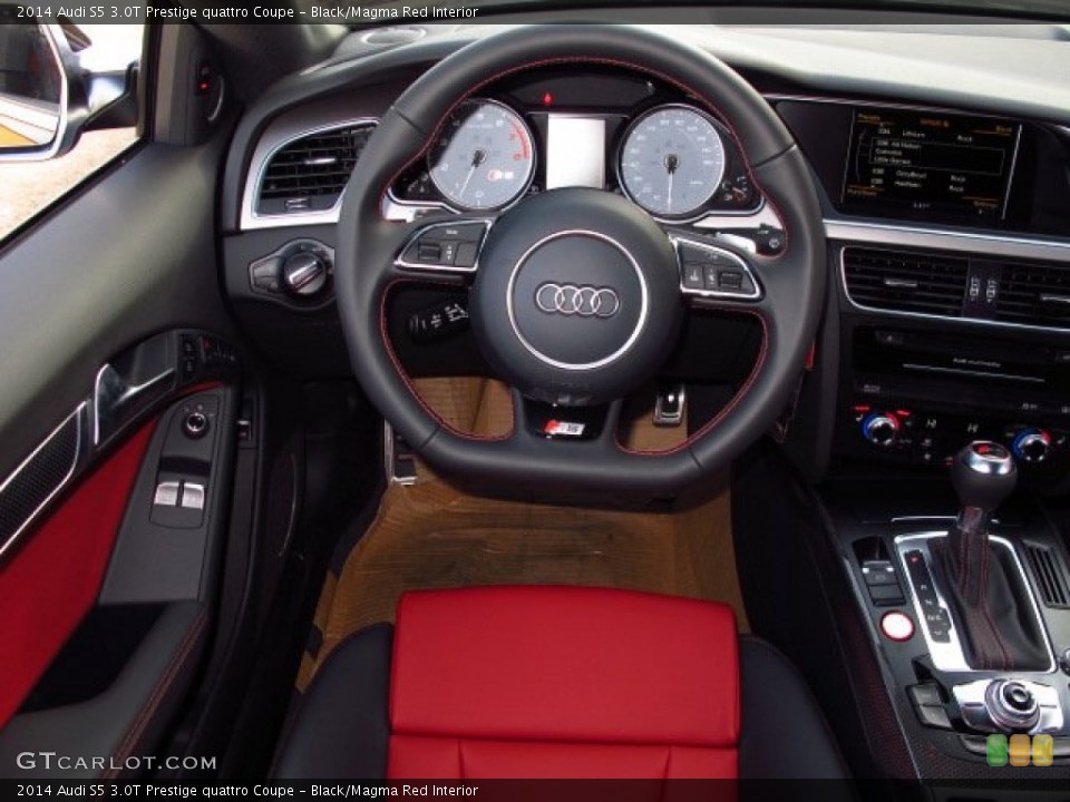 Black/Magma Red Interior Steering Wheel for the 2014 Audi S5 3.0T Prestige quattro Coupe #87955272