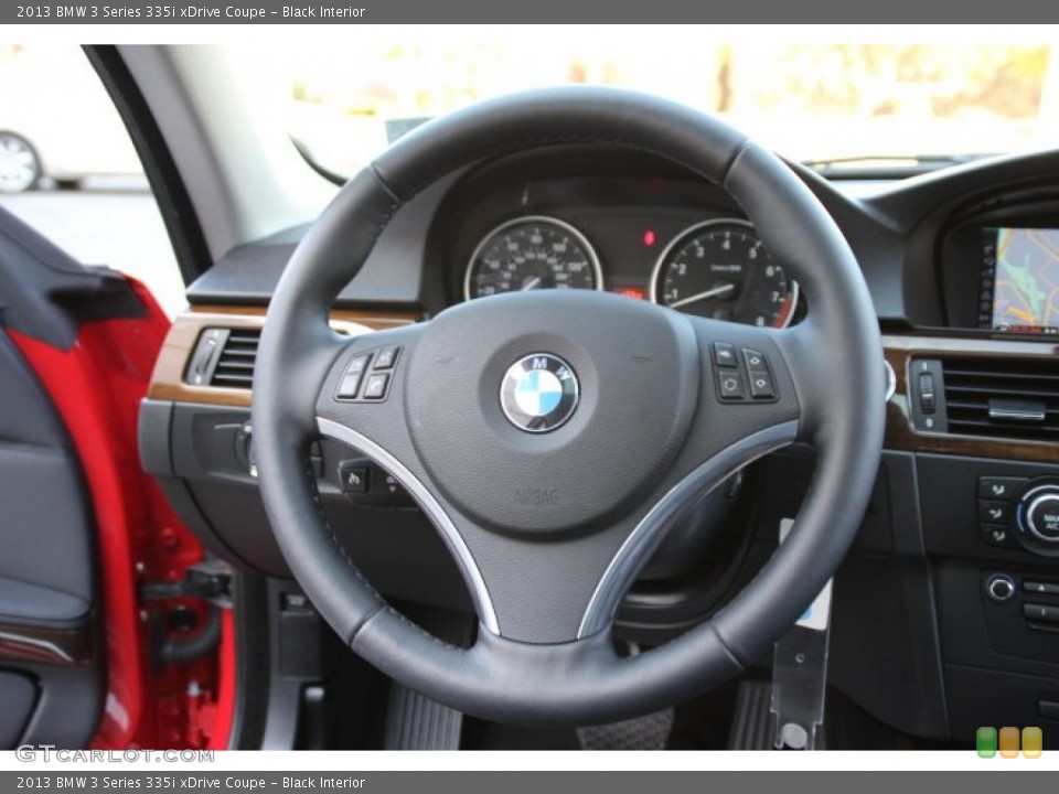 Black Interior Steering Wheel for the 2013 BMW 3 Series 335i xDrive Coupe #87967635