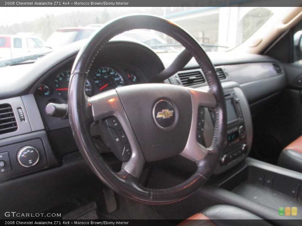 Morocco Brown/Ebony Interior Steering Wheel for the 2008 Chevrolet Avalanche Z71 4x4 #87969899