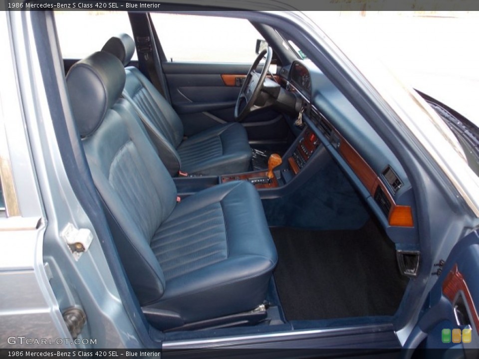 Blue Interior Front Seat for the 1986 Mercedes-Benz S Class 420 SEL #87991245