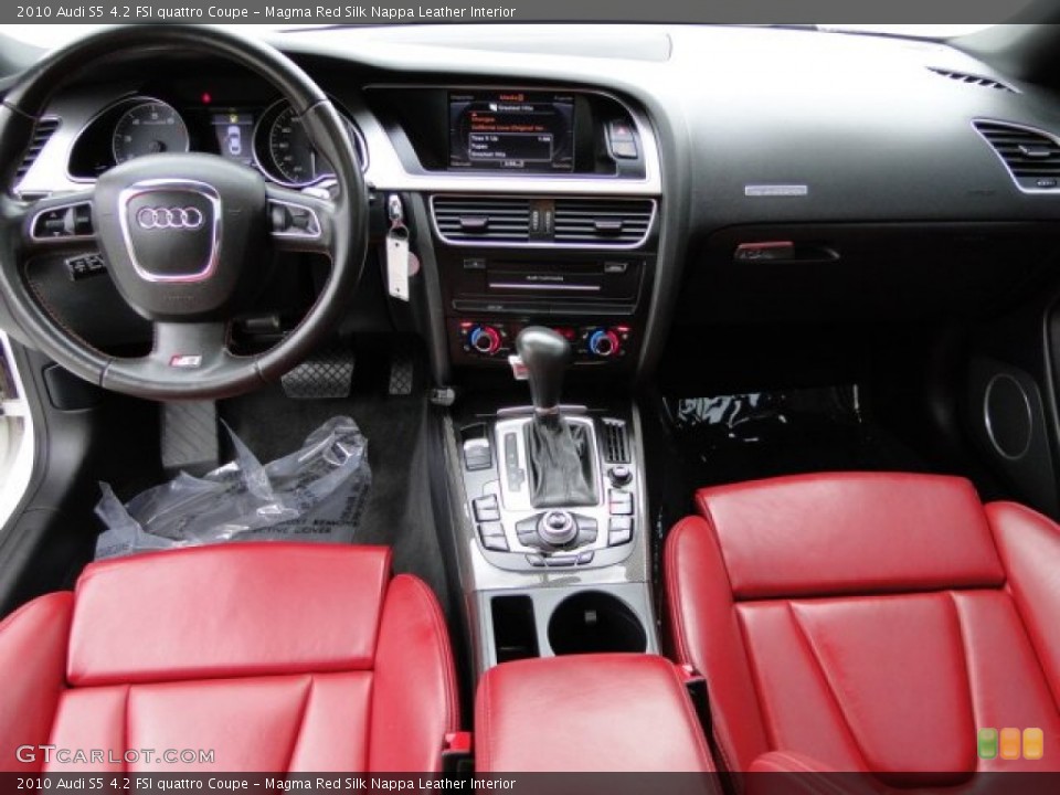 Magma Red Silk Nappa Leather Interior Dashboard for the 2010 Audi S5 4.2 FSI quattro Coupe #87999938