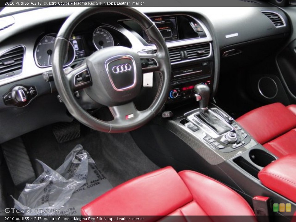 Magma Red Silk Nappa Leather 2010 Audi S5 Interiors