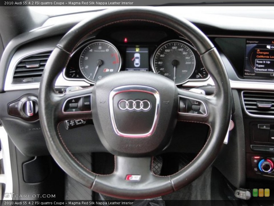 Magma Red Silk Nappa Leather Interior Steering Wheel for the 2010 Audi S5 4.2 FSI quattro Coupe #88000631