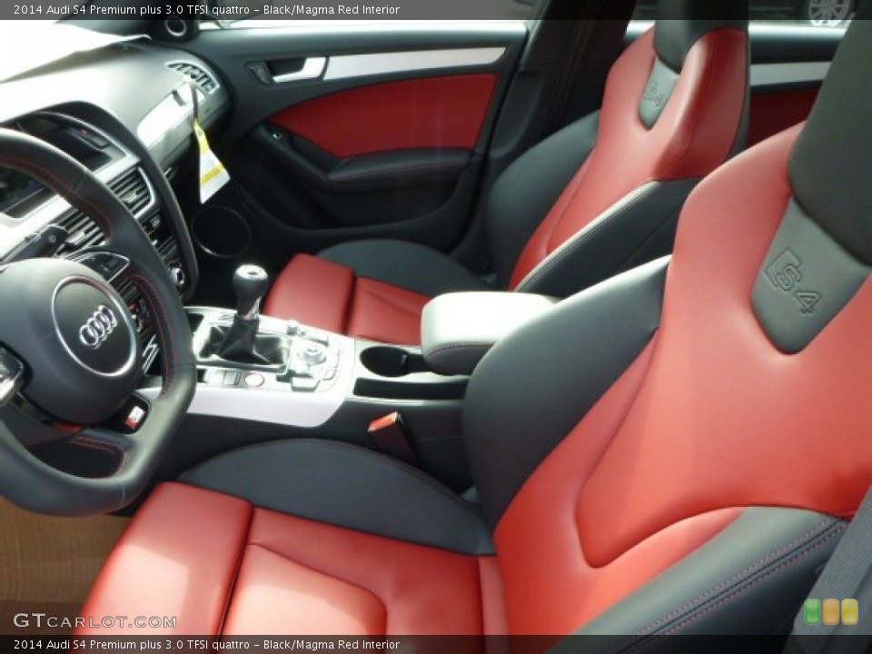Black/Magma Red Interior Front Seat for the 2014 Audi S4 Premium plus 3.0 TFSI quattro #88016865