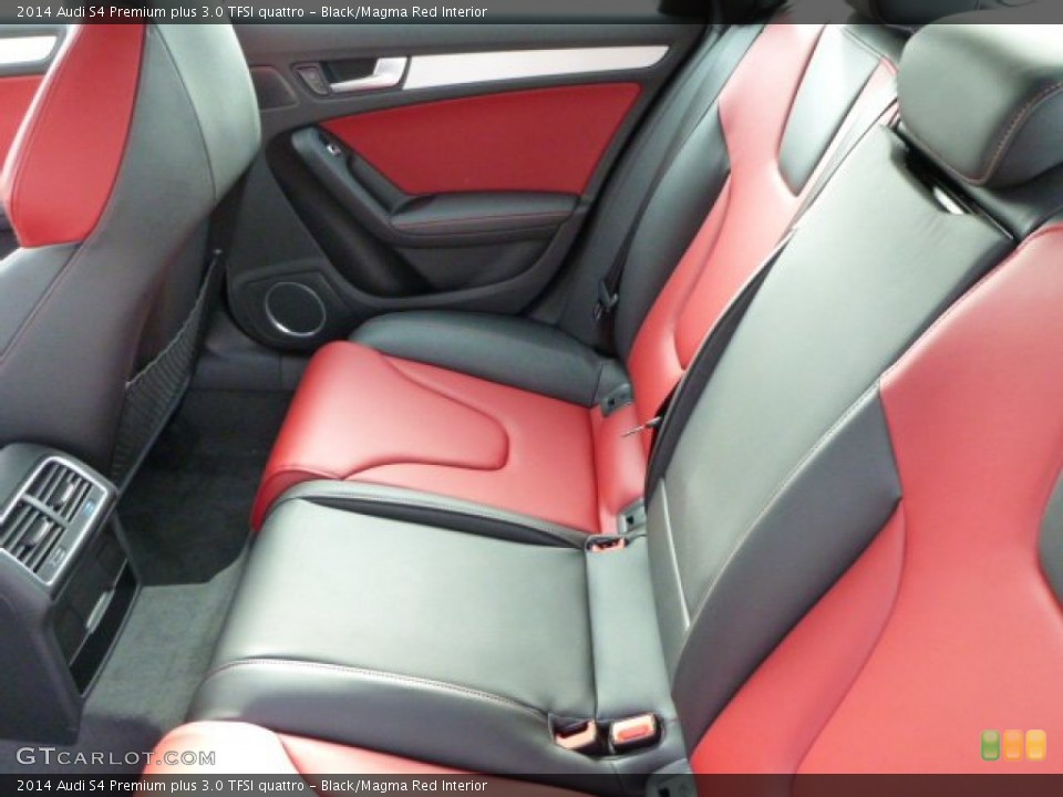 Black/Magma Red Interior Rear Seat for the 2014 Audi S4 Premium plus 3.0 TFSI quattro #88016889