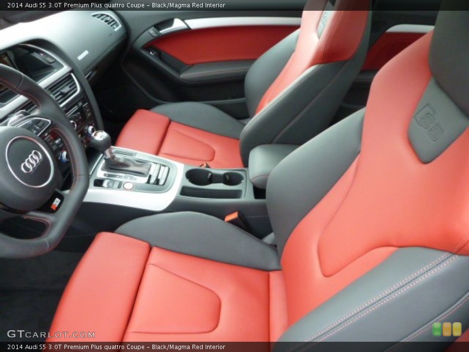 Black/Magma Red Interior Photo for the 2014 Audi S5 3.0T Premium Plus quattro Coupe #88020078