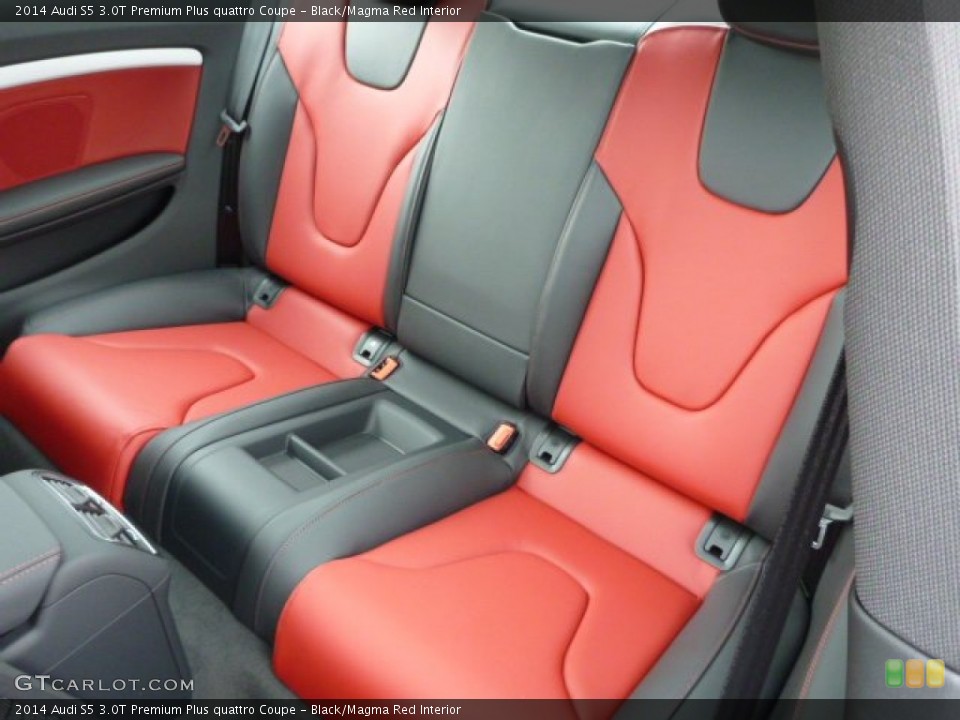 Black/Magma Red Interior Rear Seat for the 2014 Audi S5 3.0T Premium Plus quattro Coupe #88020099
