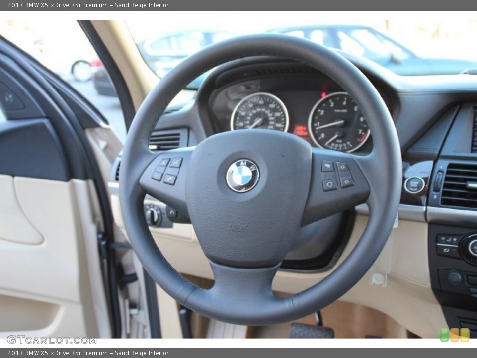 Sand Beige Interior Steering Wheel for the 2013 BMW X5 xDrive 35i Premium #88033133