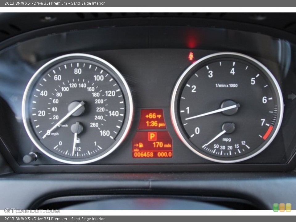 Sand Beige Interior Gauges for the 2013 BMW X5 xDrive 35i Premium #88033214