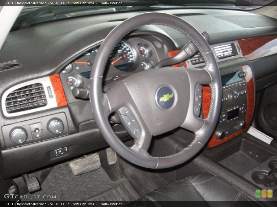 Ebony Interior Steering Wheel for the 2011 Chevrolet Silverado 2500HD LTZ Crew Cab 4x4 #88034621