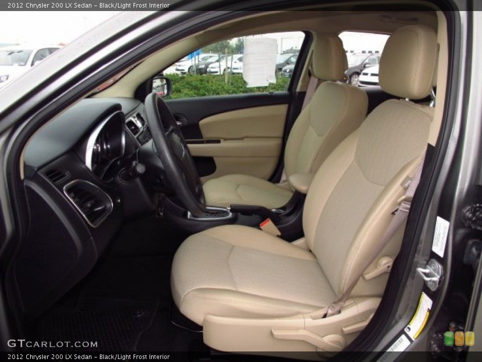 Black/Light Frost Interior Front Seat for the 2012 Chrysler 200 LX Sedan #88036124