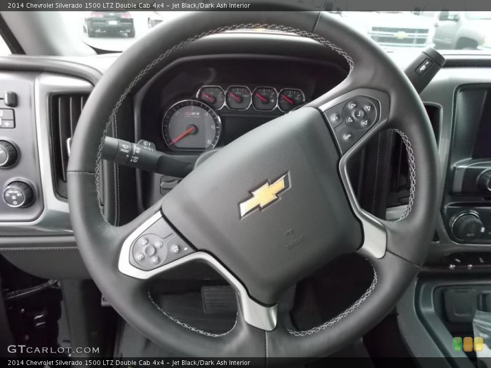 Jet Black/Dark Ash Interior Steering Wheel for the 2014 Chevrolet Silverado 1500 LTZ Double Cab 4x4 #88047091