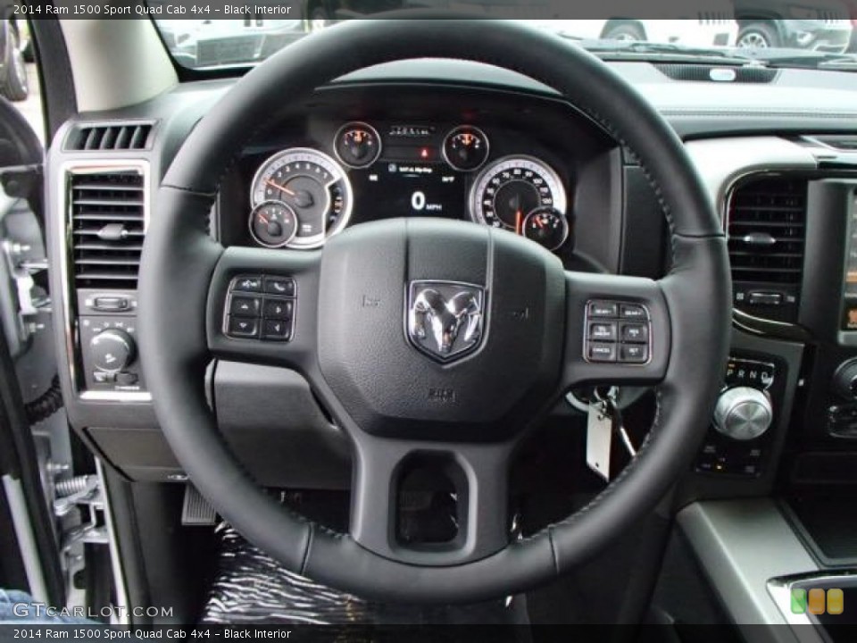 Black Interior Steering Wheel for the 2014 Ram 1500 Sport Quad Cab 4x4 #88064262