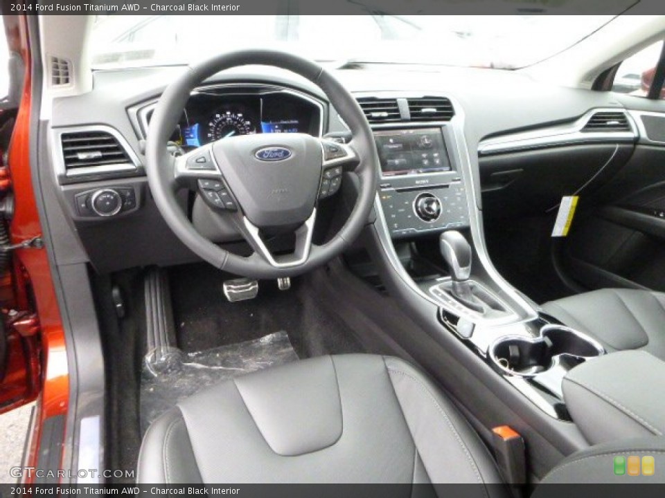Charcoal Black Interior Prime Interior for the 2014 Ford Fusion Titanium AWD #88093816