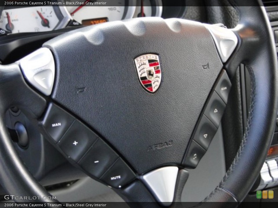 Black/Steel Grey Interior Steering Wheel for the 2006 Porsche Cayenne S Titanium #88102392