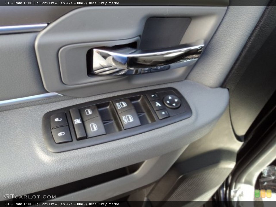 Black/Diesel Gray Interior Controls for the 2014 Ram 1500 Big Horn Crew Cab 4x4 #88118588