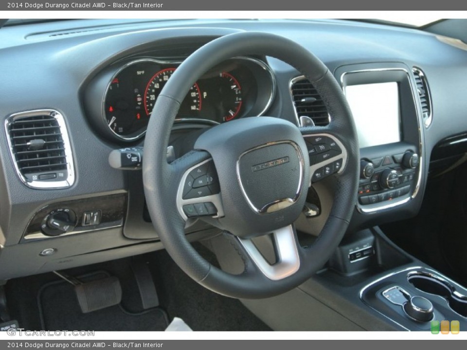 Black/Tan Interior Steering Wheel for the 2014 Dodge Durango Citadel AWD #88128122