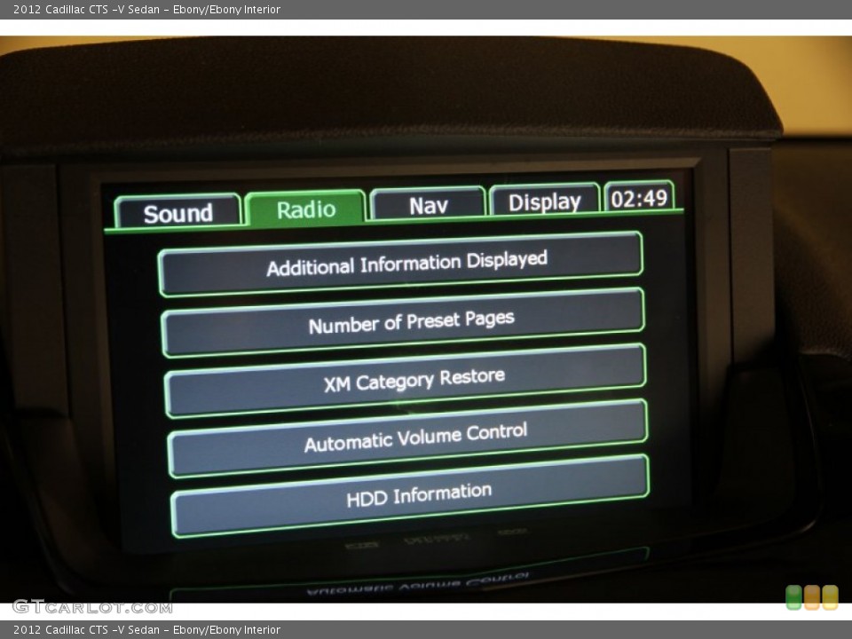 Ebony/Ebony Interior Controls for the 2012 Cadillac CTS -V Sedan #88148320