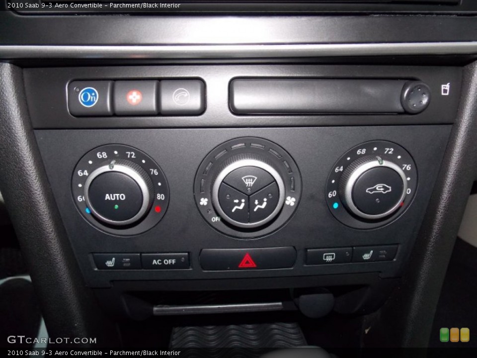 Parchment/Black Interior Controls for the 2010 Saab 9-3 Aero Convertible #88155455