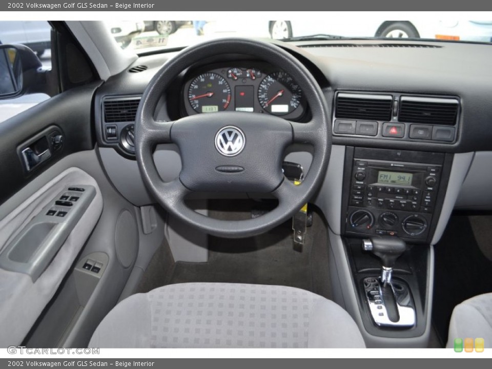 Beige Interior Dashboard for the 2002 Volkswagen Golf GLS Sedan #88185959
