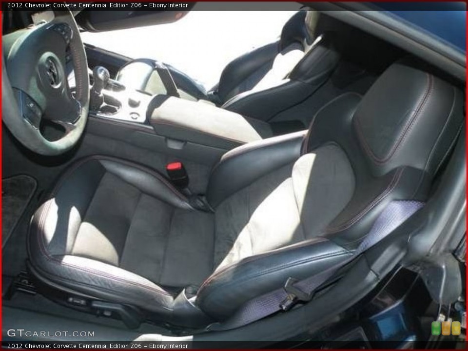 Ebony Interior Front Seat for the 2012 Chevrolet Corvette Centennial Edition Z06 #88193277