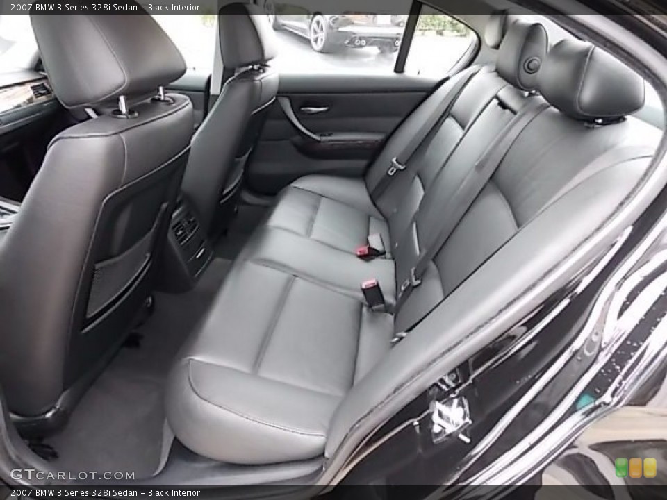 Black Interior Rear Seat for the 2007 BMW 3 Series 328i Sedan #88193937