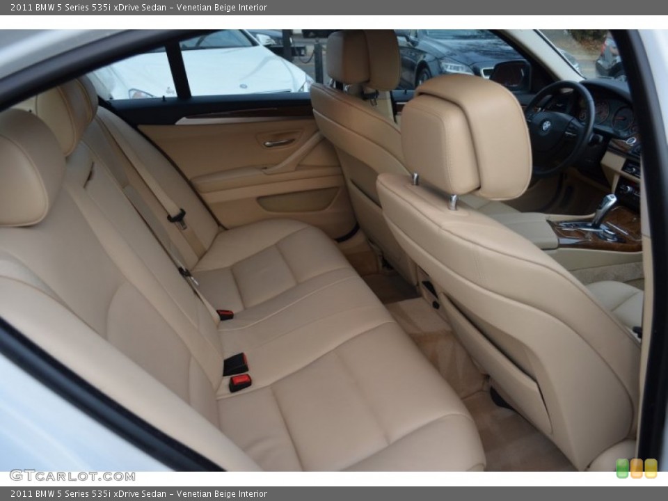 Venetian Beige Interior Rear Seat for the 2011 BMW 5 Series 535i xDrive Sedan #88195227